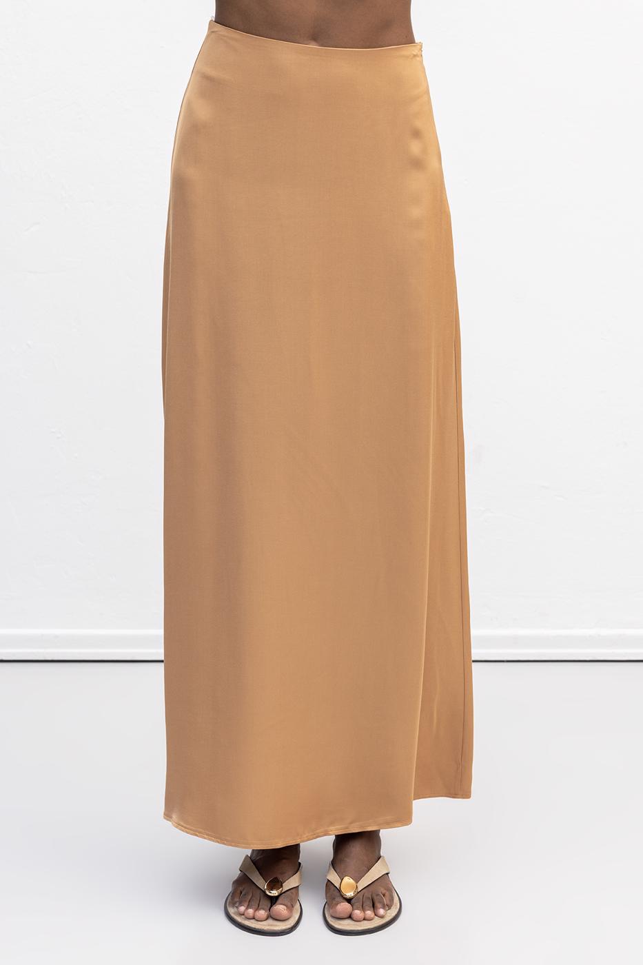 BSL Women Satin Midi Skirt - Butte