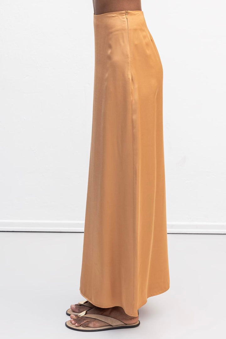 BSL Women Satin Midi Skirt - Butte