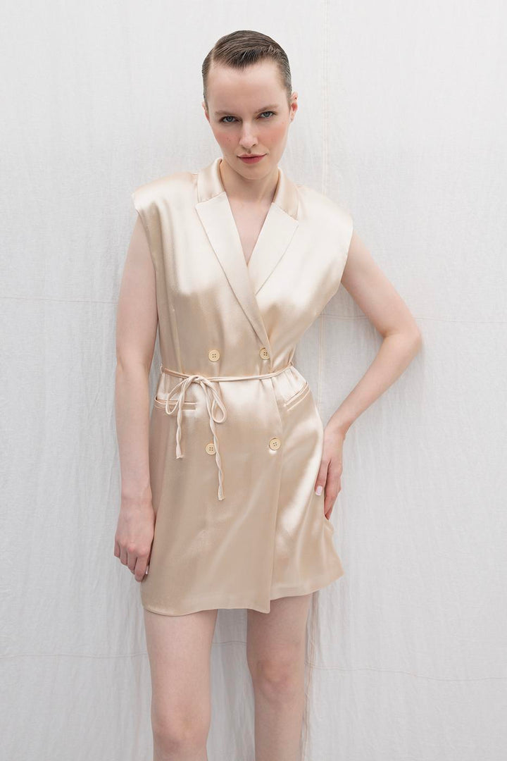 BSL Women Satin Mini Jacket Dress - Prescott Valley