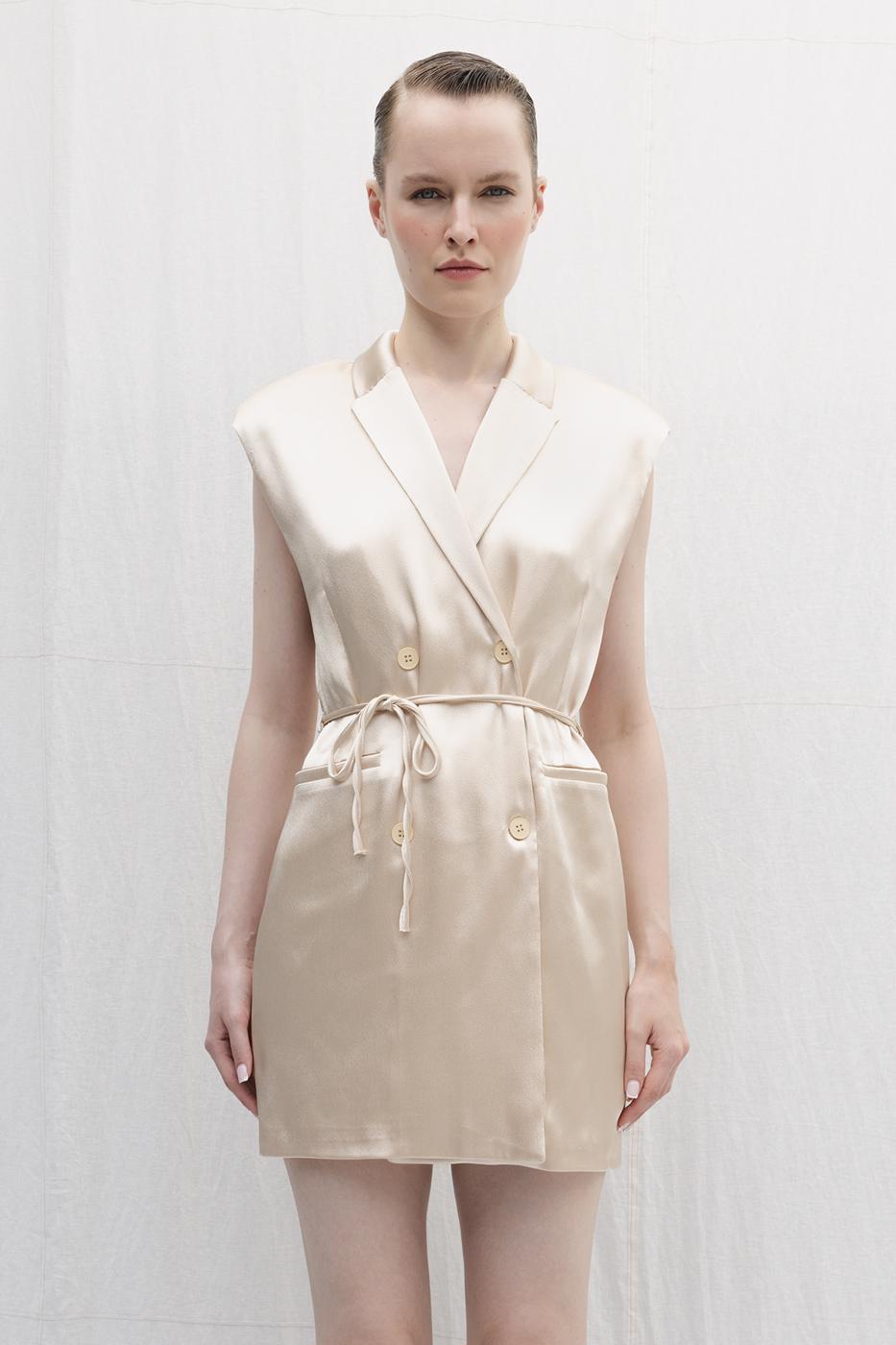 BSL Women Satin Mini Jacket Dress - Prescott Valley