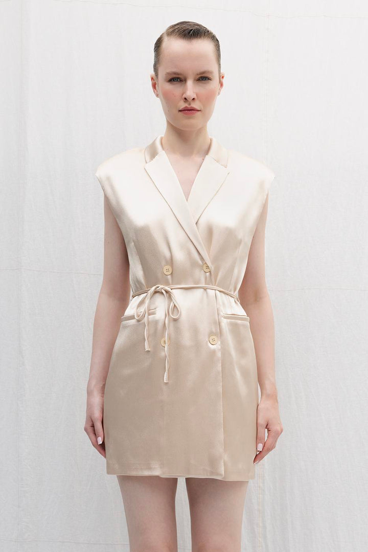 BSL Women Satin Mini Jacket Dress - Prescott Valley