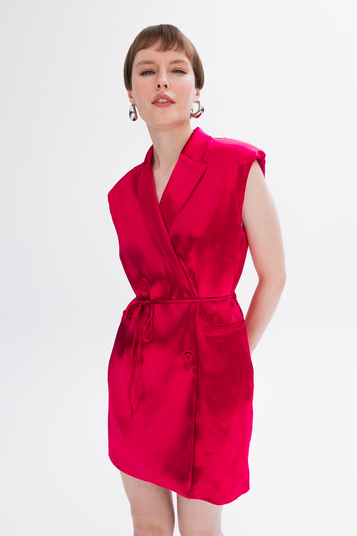 BSL Women Satin Mini Jacket Dress - Fermo