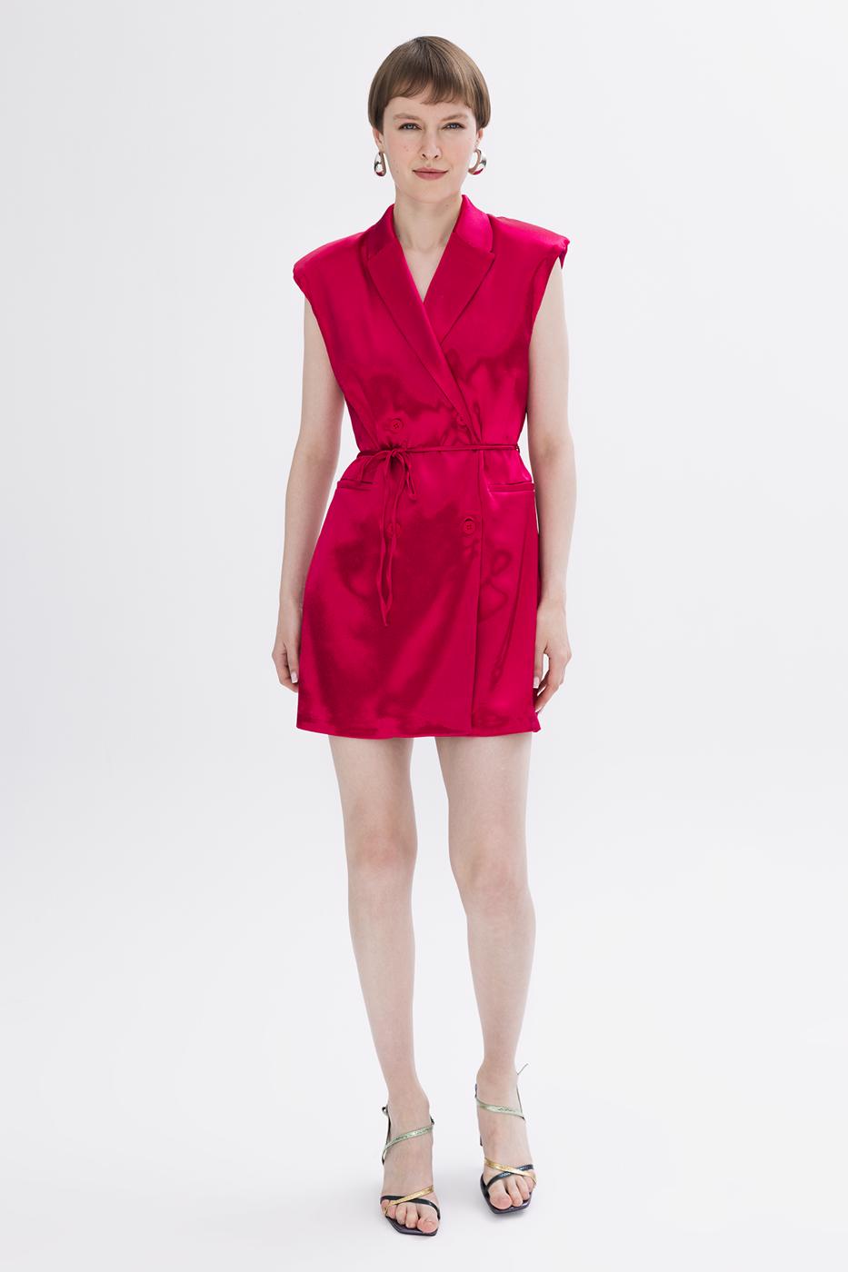 BSL Women Satin Mini Jacket Dress - Fermo