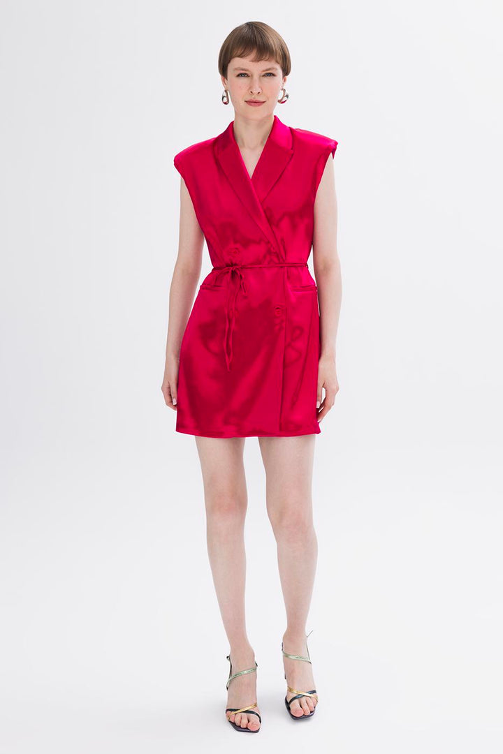 BSL Women Satin Mini Jacket Dress - Fermo