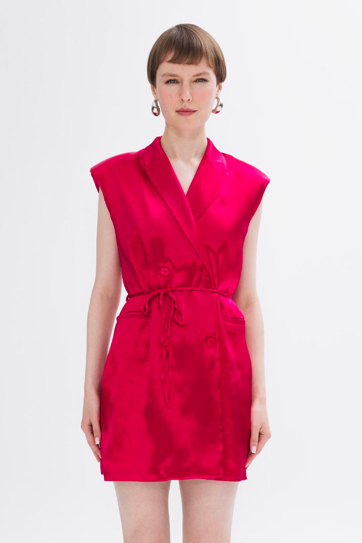 BSL Women Satin Mini Jacket Dress - Fermo