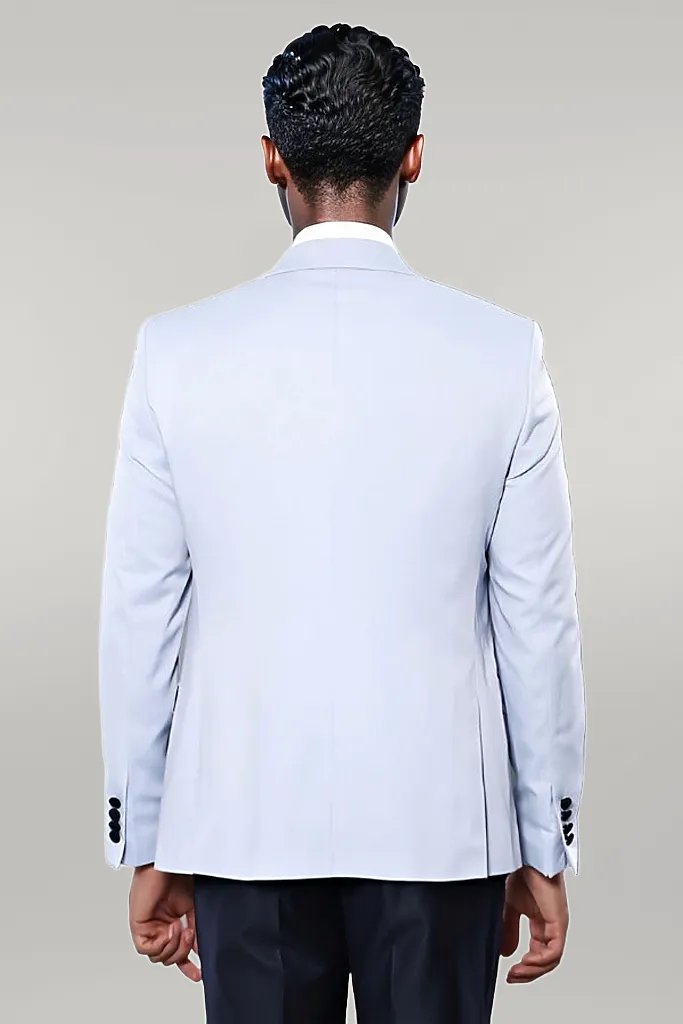 WSS Self-Patterned Baby Blue Wedding Suit  - Singen