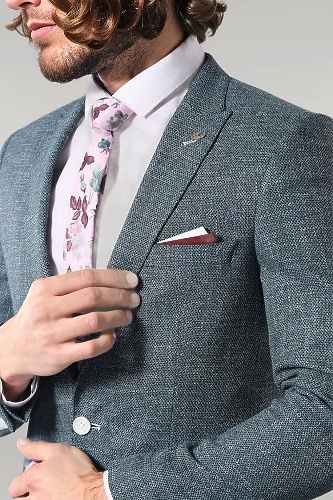 WSS Self-Patterned Green Men's Blazer  - Singen