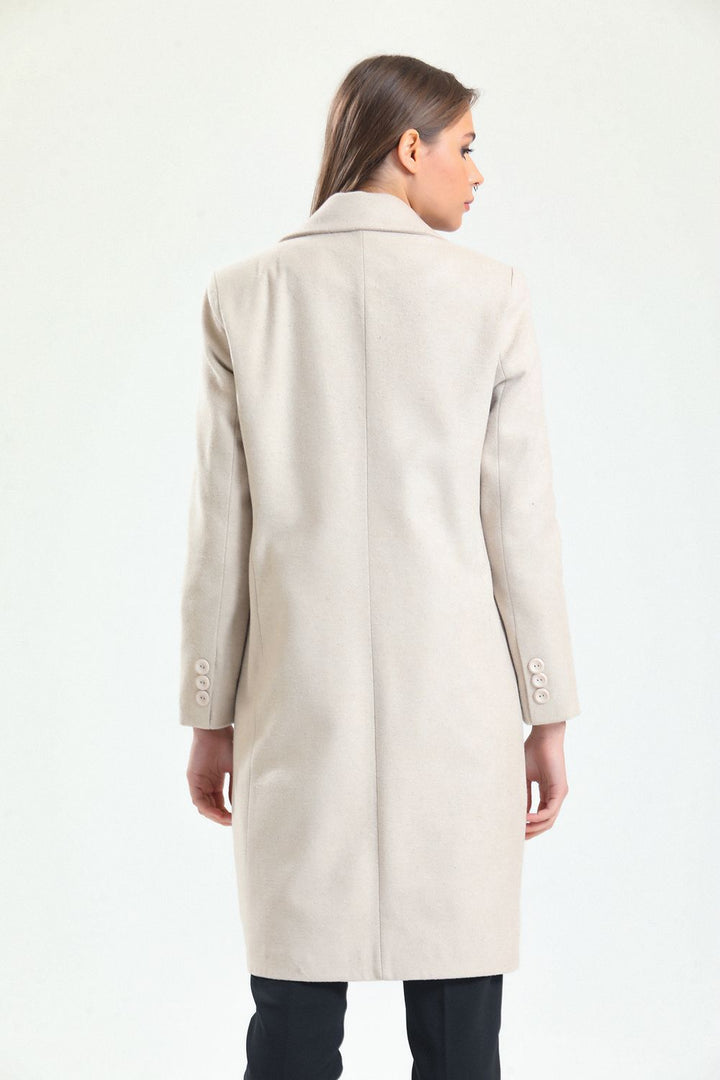 SNS Sense Plus Size Double Breasted Coat with Check Pattern - Millcreek