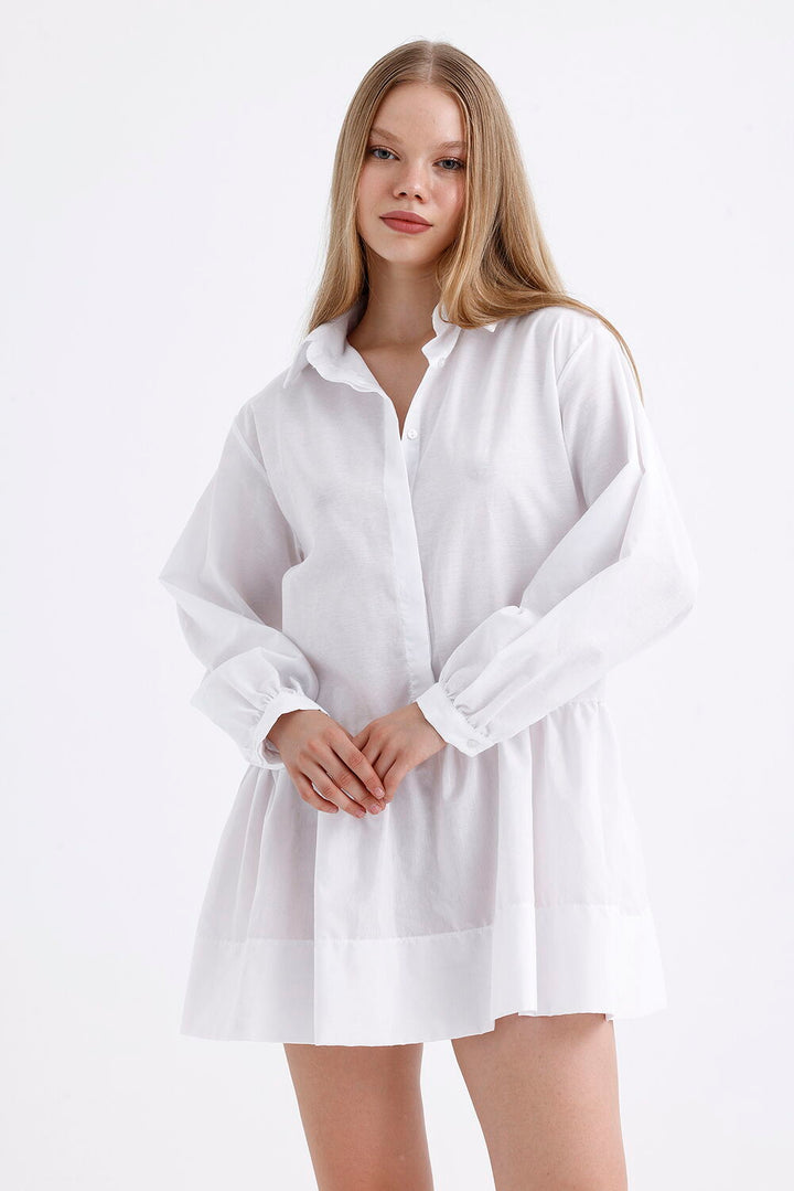 SNS Sense White Secret Pat Neck Mini Dress - Nanterre