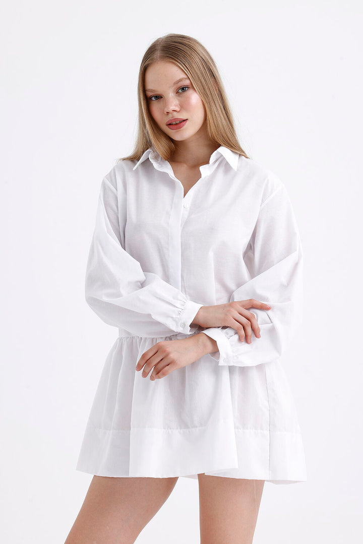 SNS Sense White Secret Pat Neck Mini Dress - Nanterre