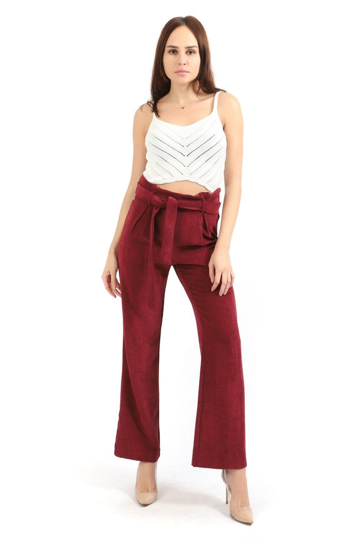 SNS Sense Burgundy High Waisted Corduroy Pants - Oakville