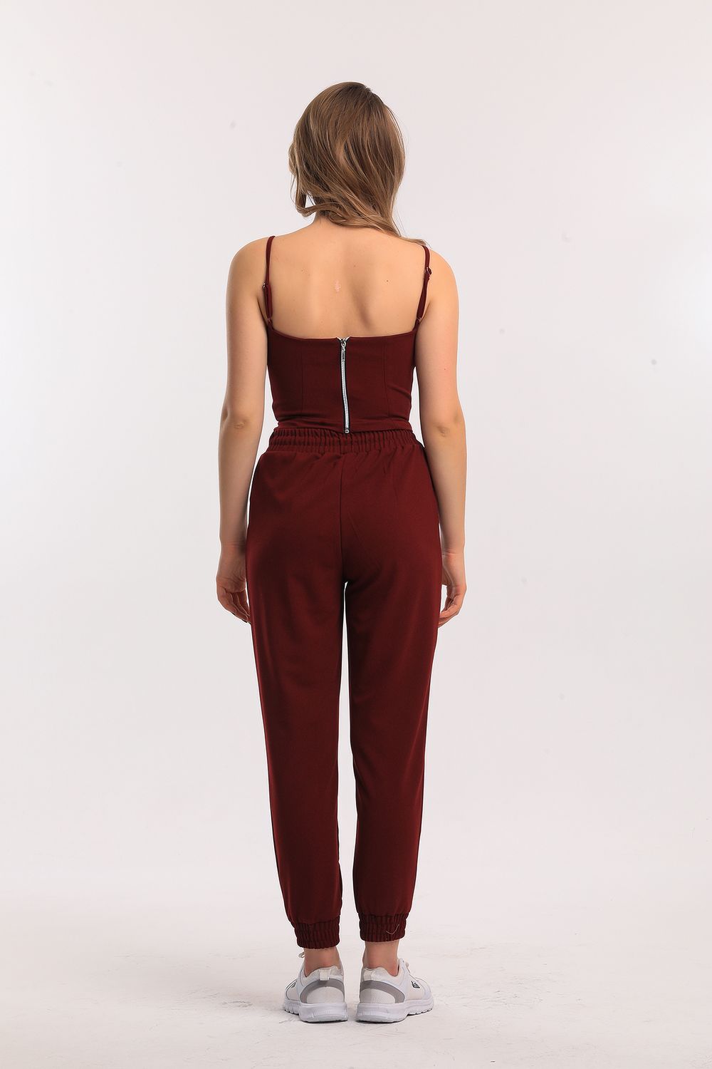 SNS Sense Bordeaux Pocketed Scuba Crepe Pants Pnt33884 - Tepotzotlán