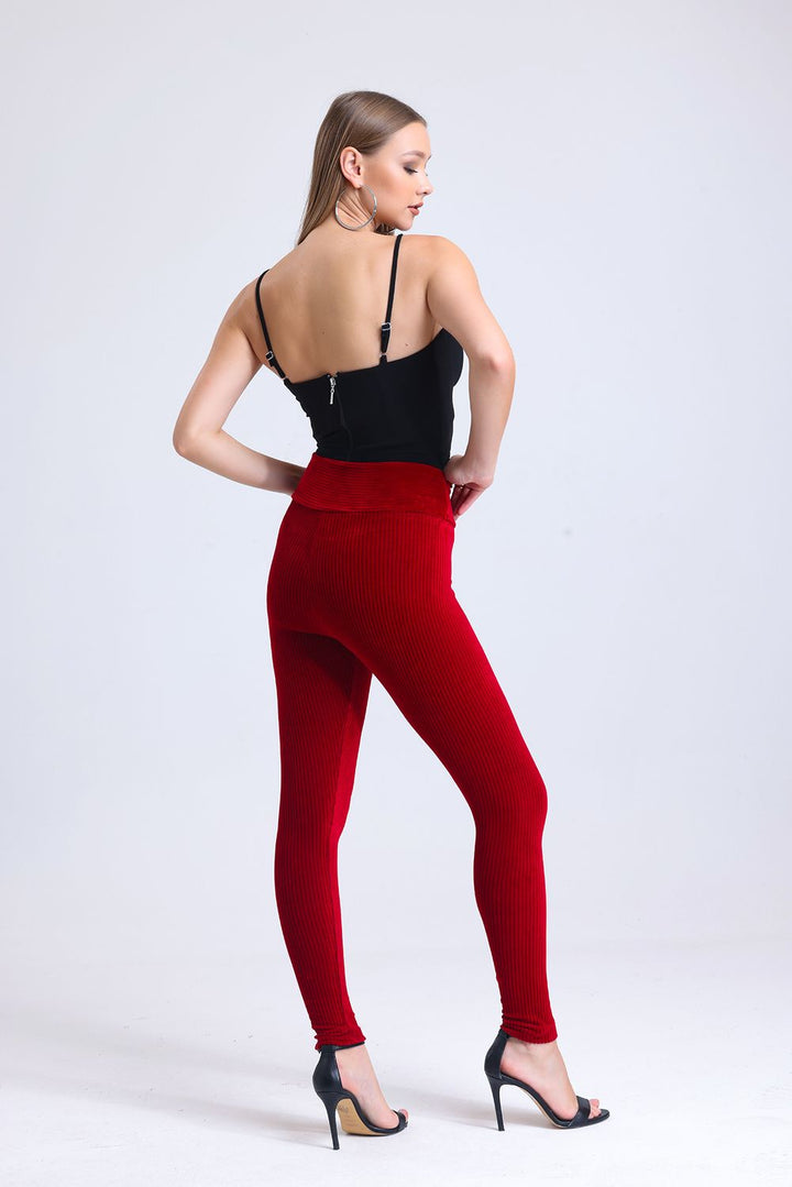 SNS Sense Burgundy Velvet Short Leggings - Freiberg