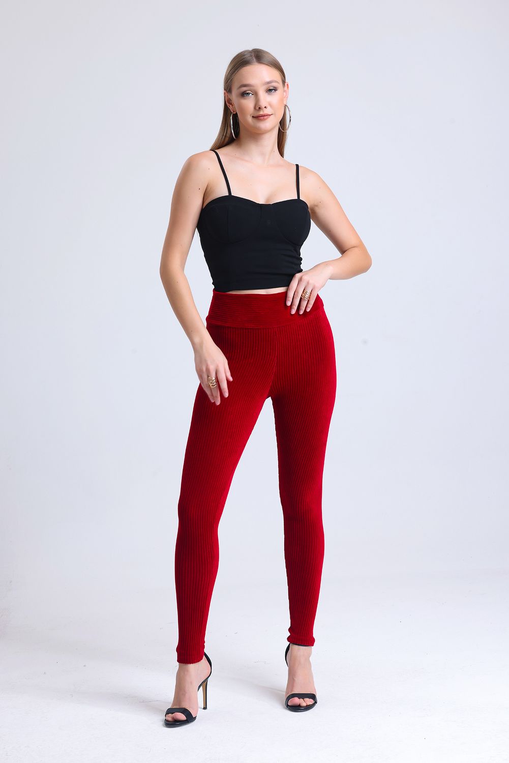 SNS Sense Burgundy Velvet Short Leggings - Freiberg