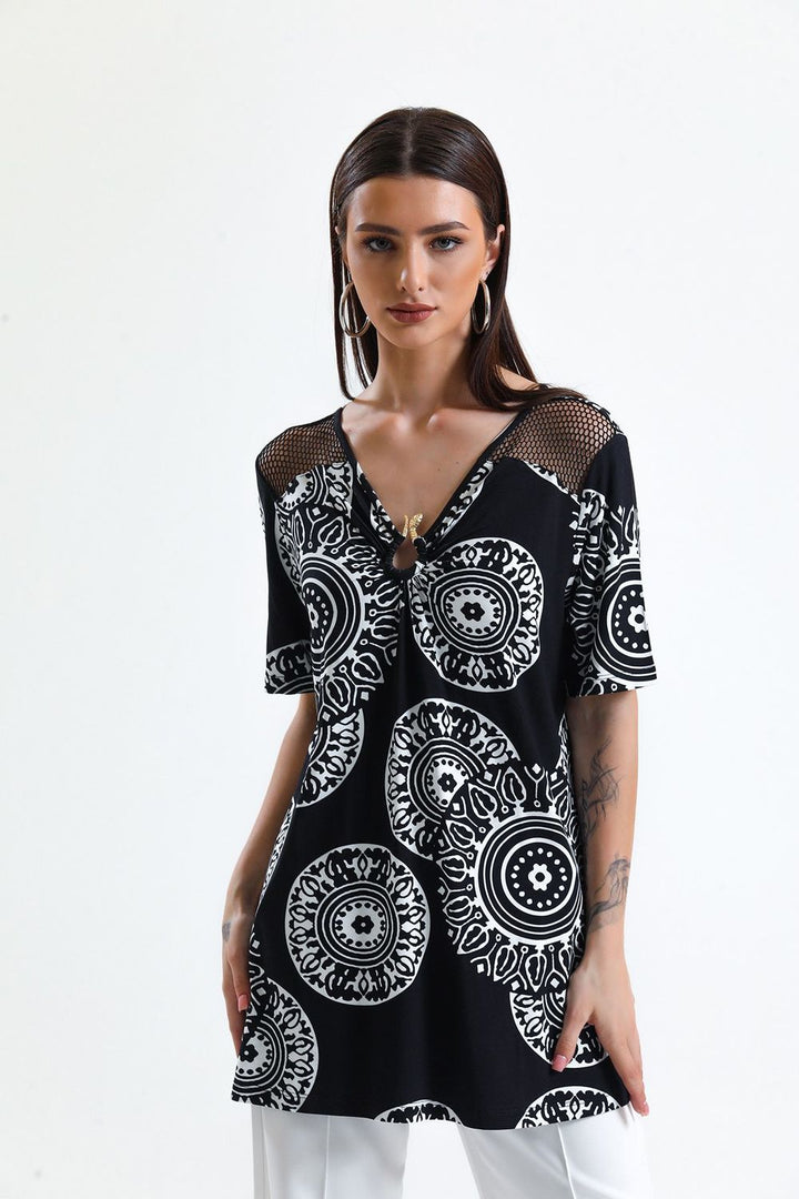 SNS Tunic with Polka Dot Pattern Plus Size - El Monte