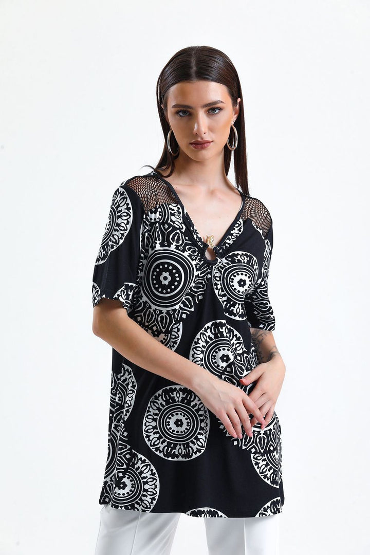 SNS Tunic with Polka Dot Pattern Plus Size - El Monte