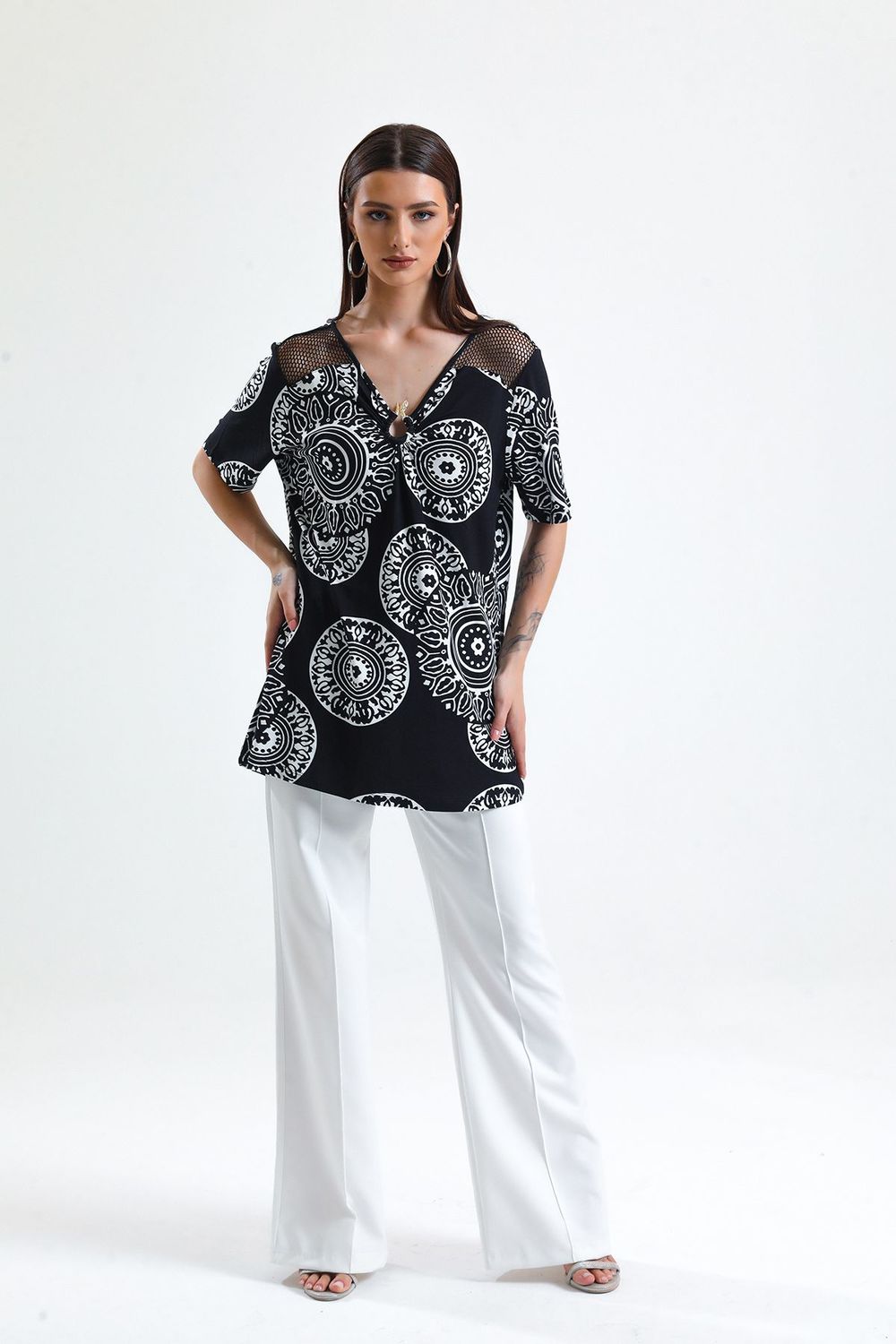 SNS Tunic with Polka Dot Pattern Plus Size - El Monte