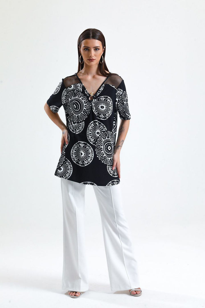 SNS Tunic with Polka Dot Pattern Plus Size - El Monte