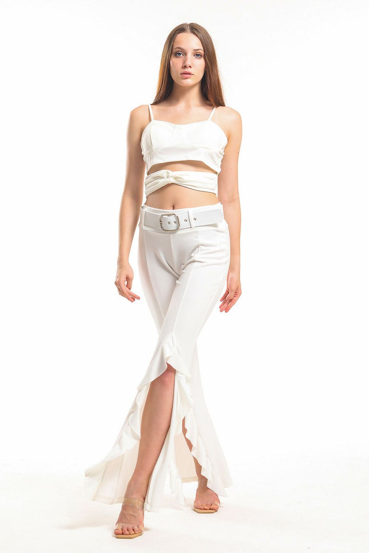 SNS Sense Ecru Zippered Scuba Crepe Bustier - Winterthur