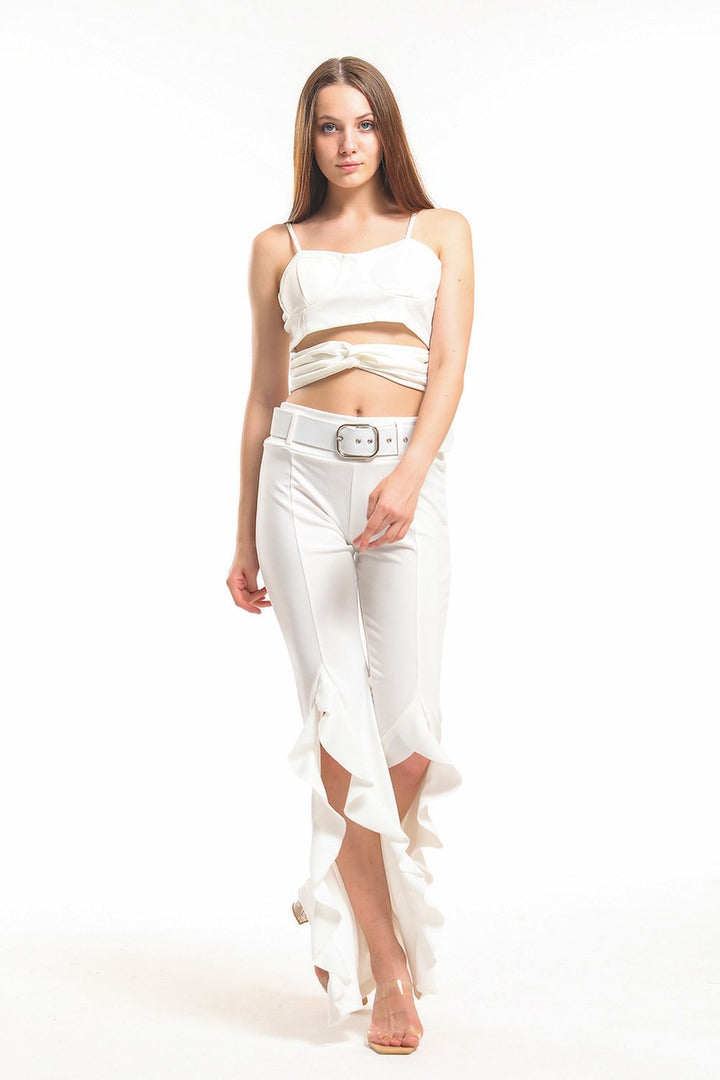 SNS Sense Ecru Zippered Scuba Crepe Bustier - Winterthur