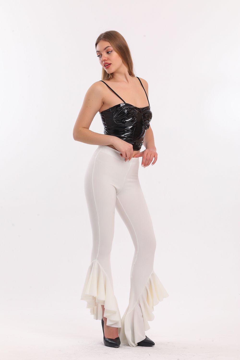 SNS Sense Ecru Belted Pike Steel Pants - Foggia