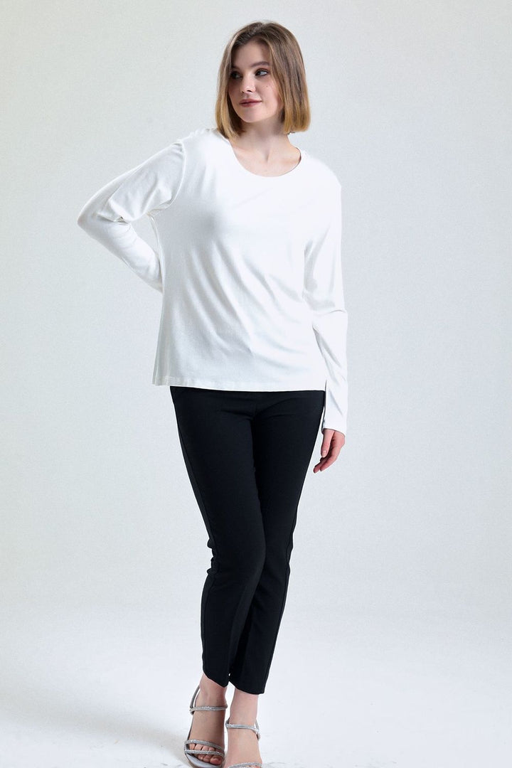 SNS Sense Ecru Long Sleeve Viscose Elastane Blouse - Manukau City