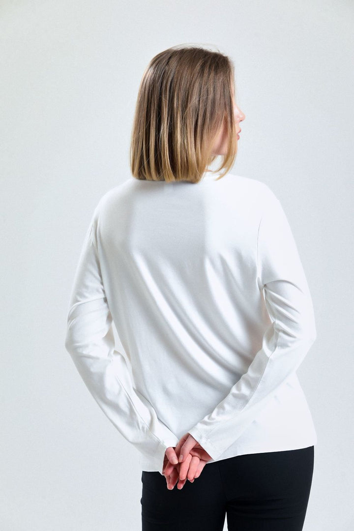 SNS Sense Ecru Long Sleeve Viscose Elastane Blouse - Manukau City