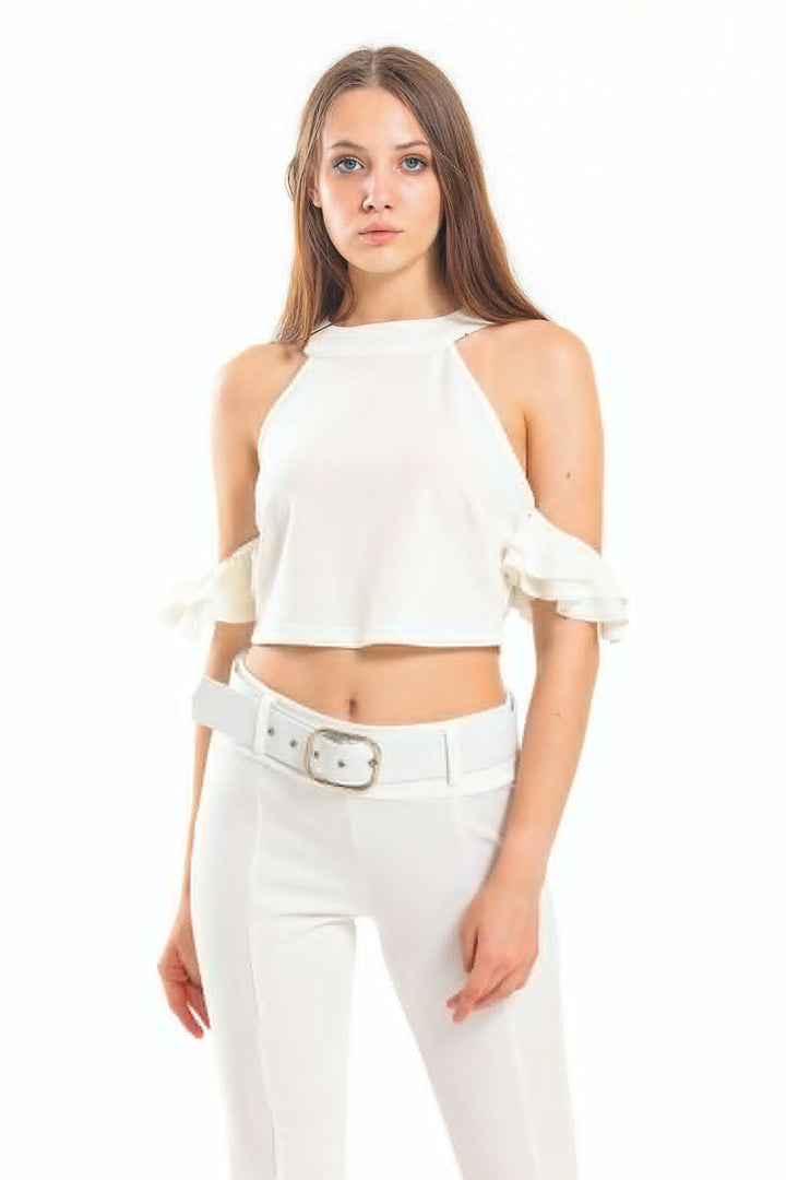 SNS Sense Ecru Velvet Scuba Crepe Bustier - Terre Haute