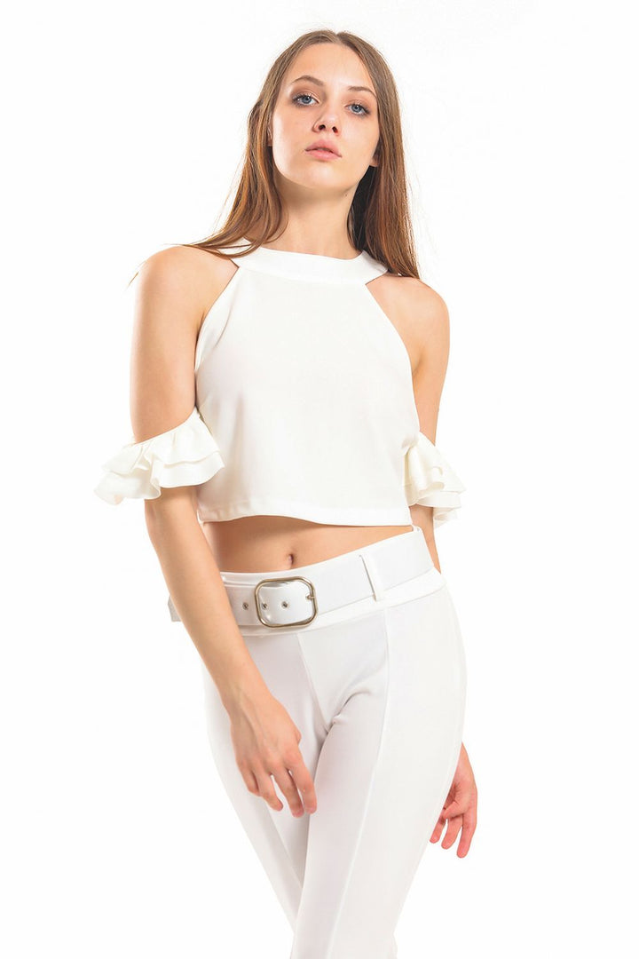 SNS Sense Ecru Velvet Scuba Crepe Bustier - Terre Haute