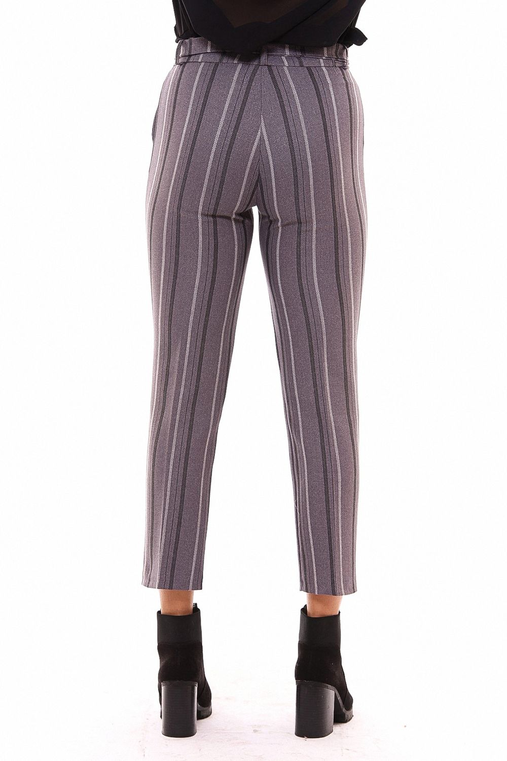 SNS Sense Striped High Waist Belted Trousers - Cedar Rapids
