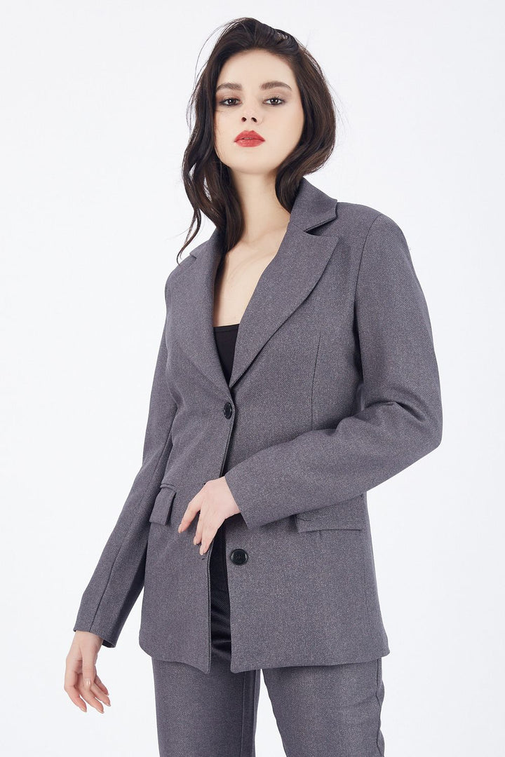 SNS Sense Gray Buttoned Lined Jacket - Gießen