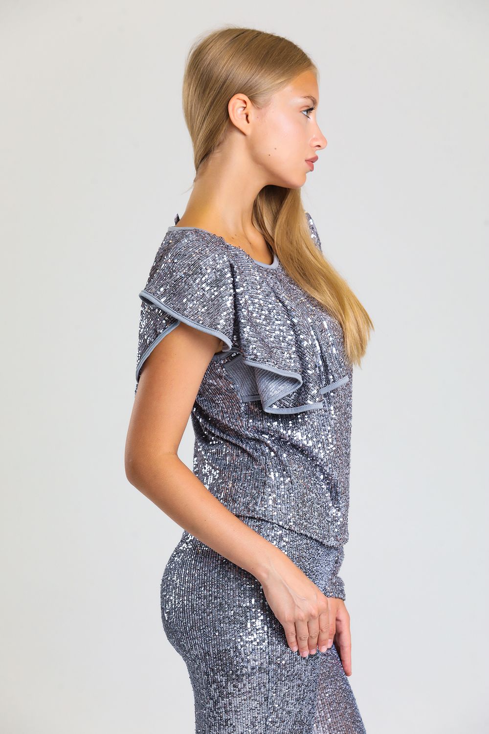 SNS Sense Gray Payet Blouse - Kent