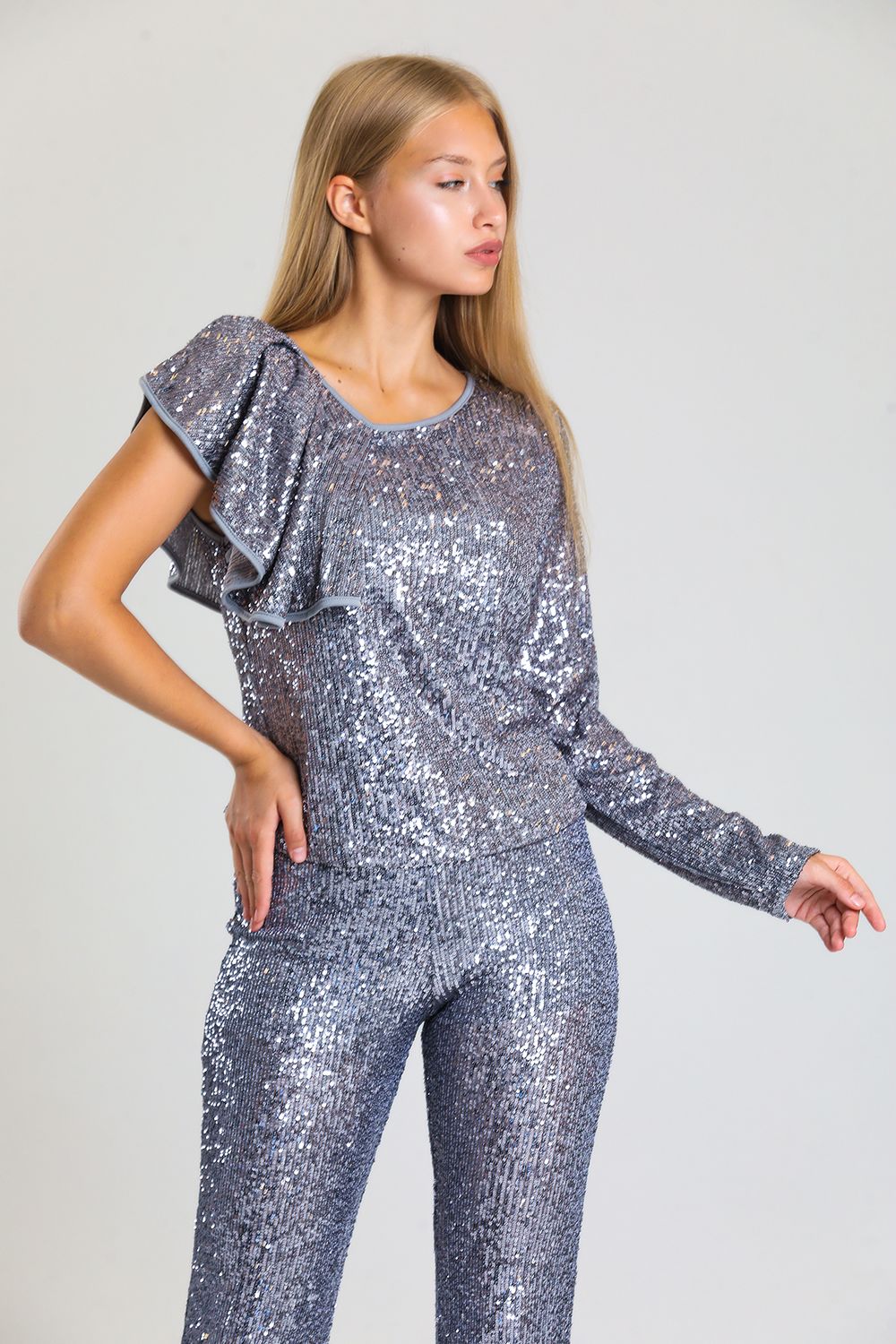 SNS Sense Gray Payet Blouse - Kent