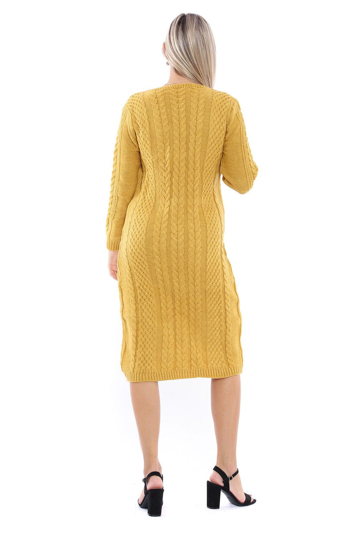 SNS Sense Mustard Hair Braided Long Knit Dress - Guasave