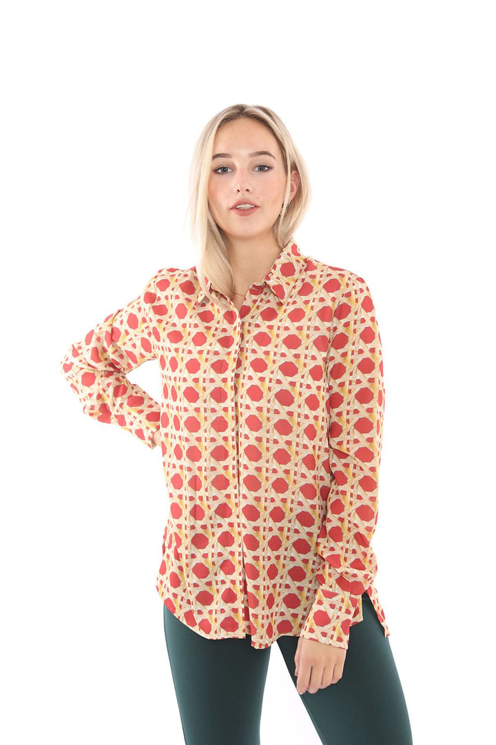 SNS Sense Red Long Sleeve Cuff Front Patch Shirt - Bergkamen