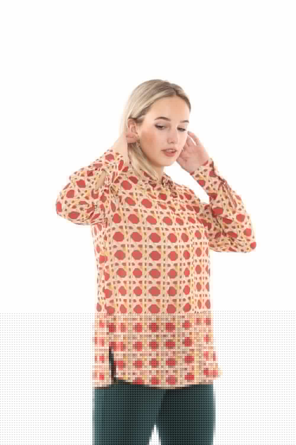 SNS Sense Red Long Sleeve Cuff Front Patch Shirt - Bergkamen