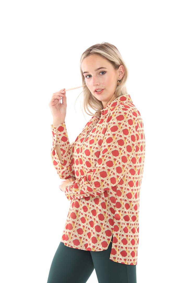 SNS Sense Red Long Sleeve Cuff Front Patch Shirt - Bergkamen