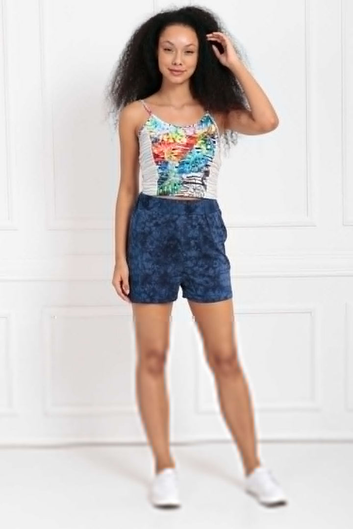 SNS Sense Laci Batik Elastic Waist Batik Patterned Shorts - Catford