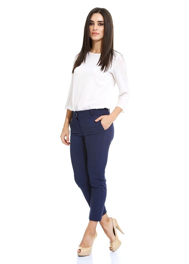 SNS Sense Navy Plus Size Pants - Algeciras
