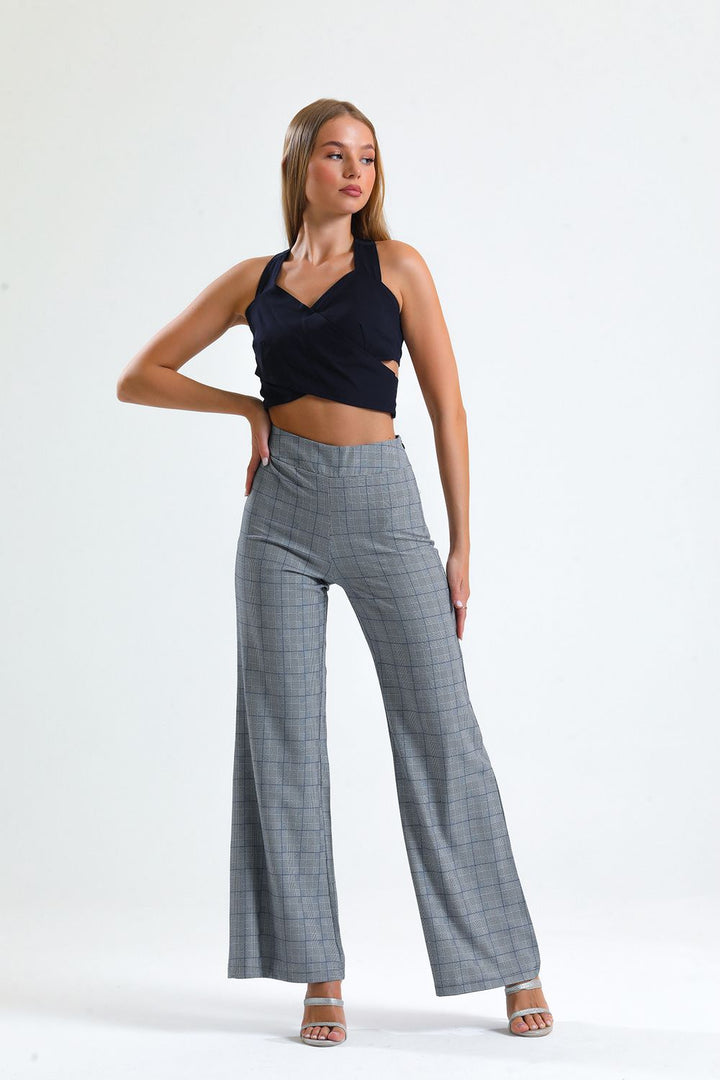 SNS Sense Lacivert Plaid Pants - Lancaster