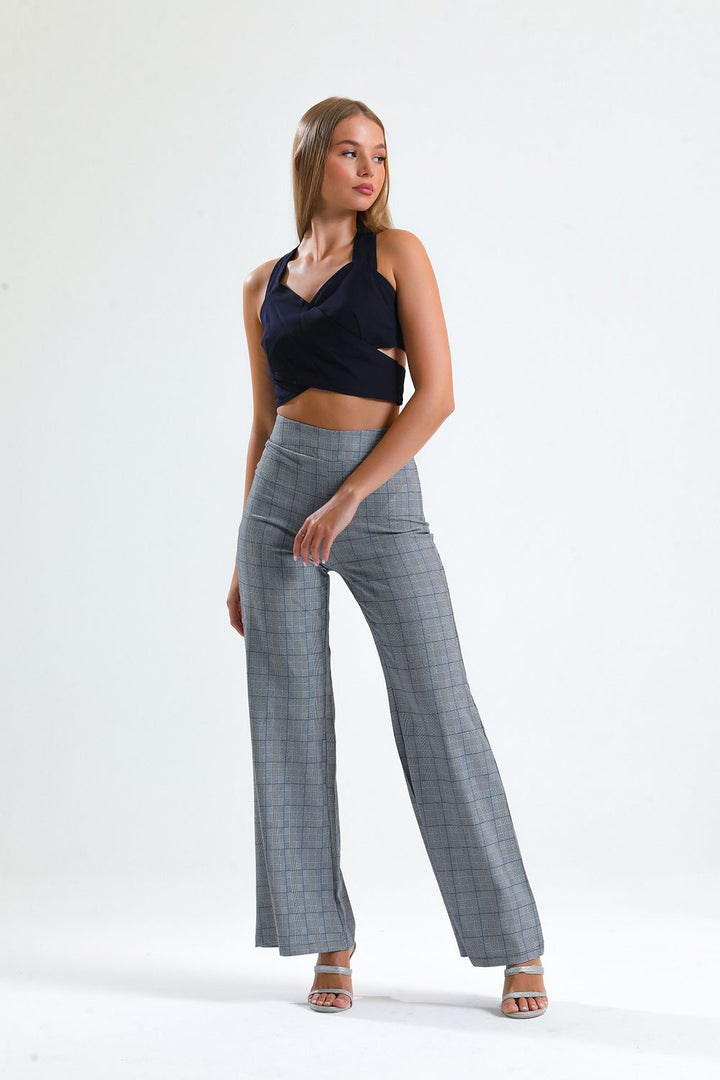 SNS Sense Lacivert Plaid Pants - Lancaster