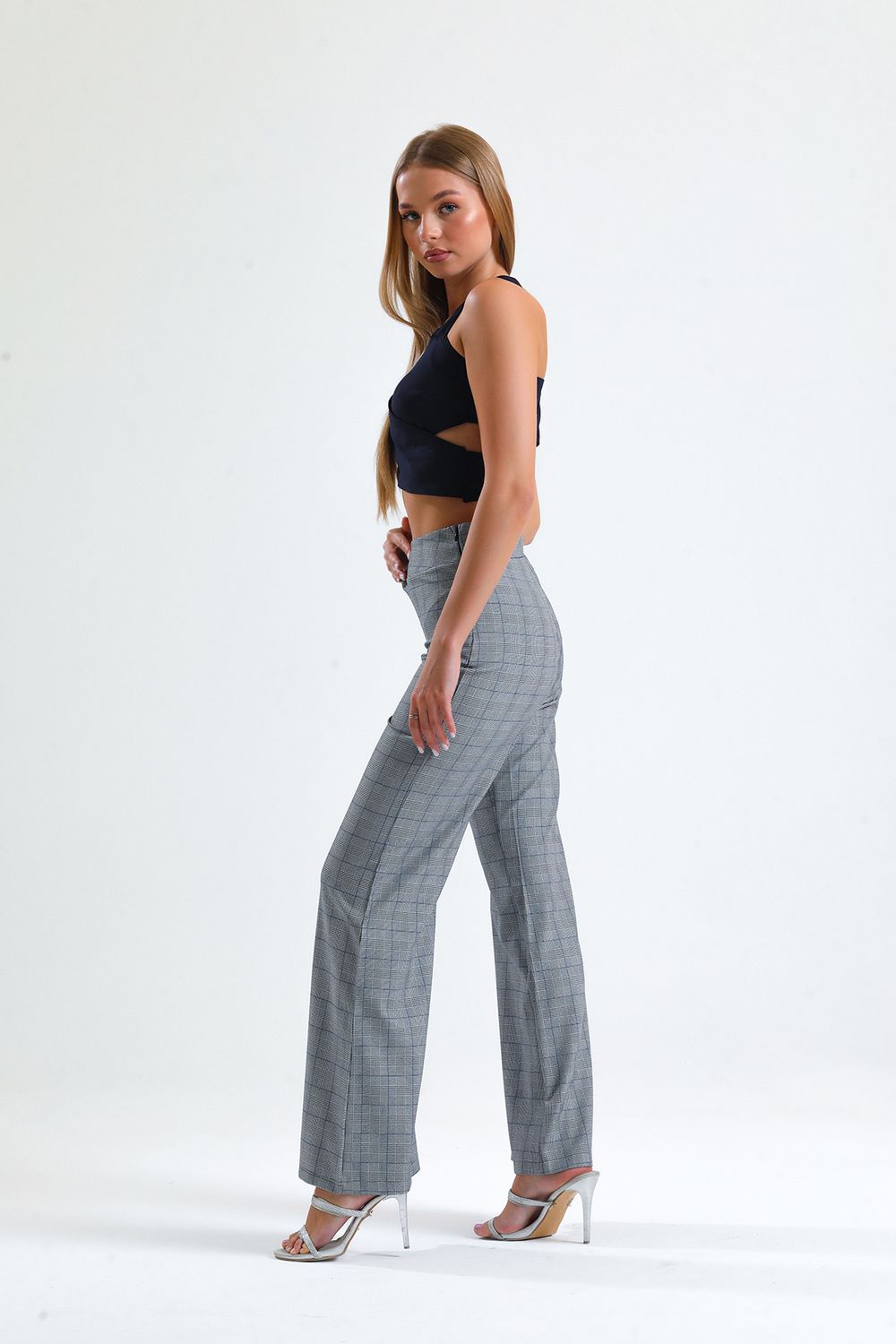 SNS Sense Lacivert Plaid Pants - Lancaster