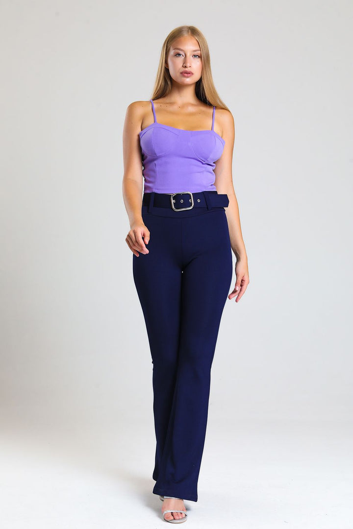 SNS Sense Navy Belted Spanish Flare Diving Pants - Juventino Rosas