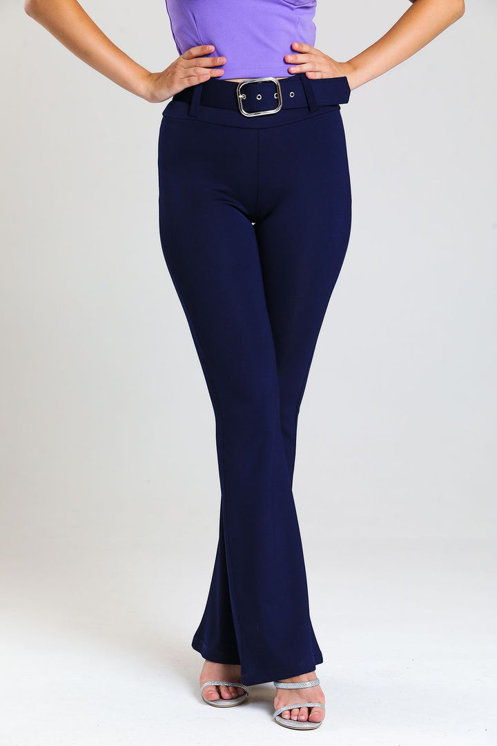 SNS Sense Navy Belted Spanish Flare Diving Pants - Juventino Rosas