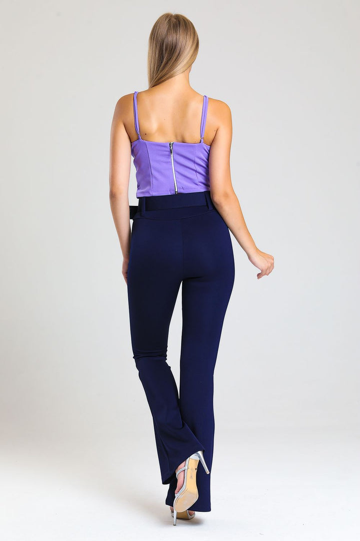 SNS Sense Navy Belted Spanish Flare Diving Pants - Juventino Rosas