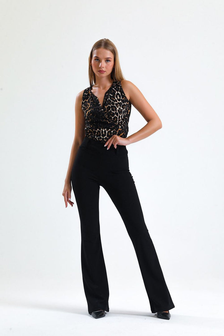 SNS Leopard Patterned Leopard Wrap Blouse - Kampen