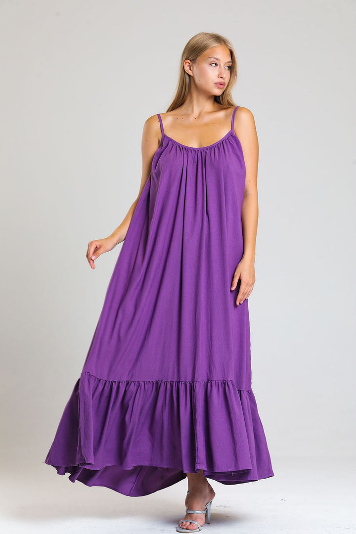 SNS Sense Lilac Strappy Ruched A-line Maxi Dress - Union