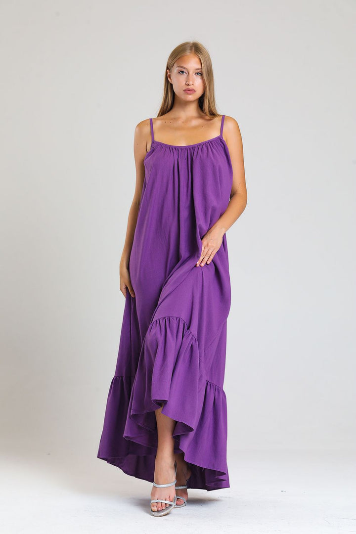 SNS Sense Lilac Strappy Ruched A-line Maxi Dress - Union