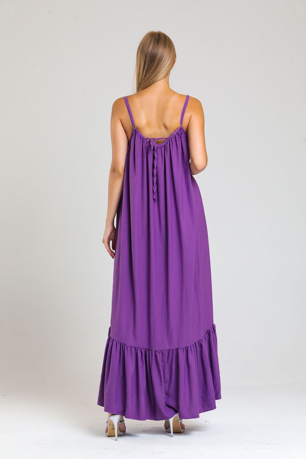 SNS Sense Lilac Strappy Ruched A-line Maxi Dress - Union
