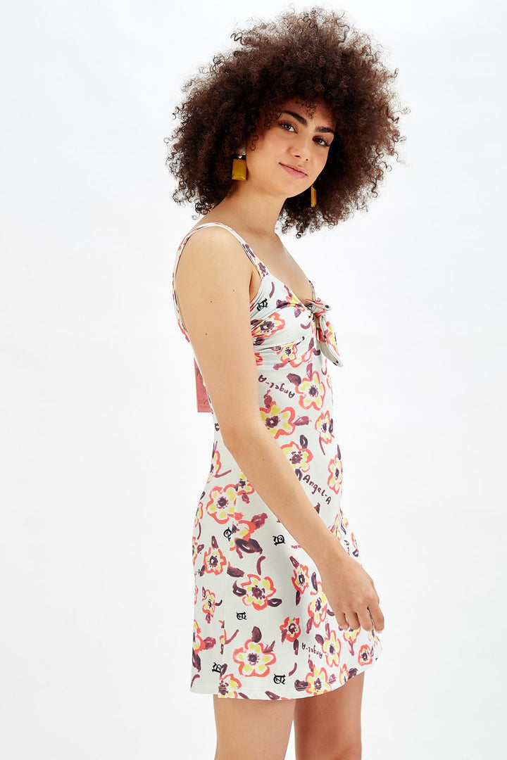 SNS Sense Coral Strappy Front Tie Long Dress - Drachten